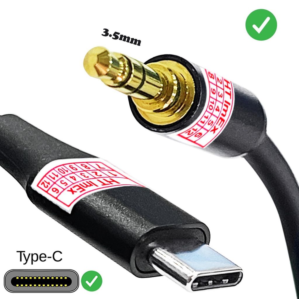 USB Type C TO 3.5mm AUX in Audio Jack Headphone schwarz NEW Braided Cable