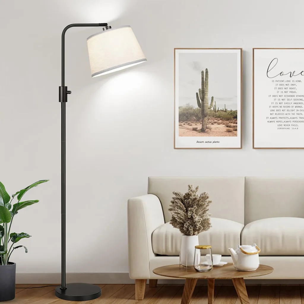 Éclairage Modulable sans Fatigue : Lampadaire LED Noir Arqué avec Pédale - 7