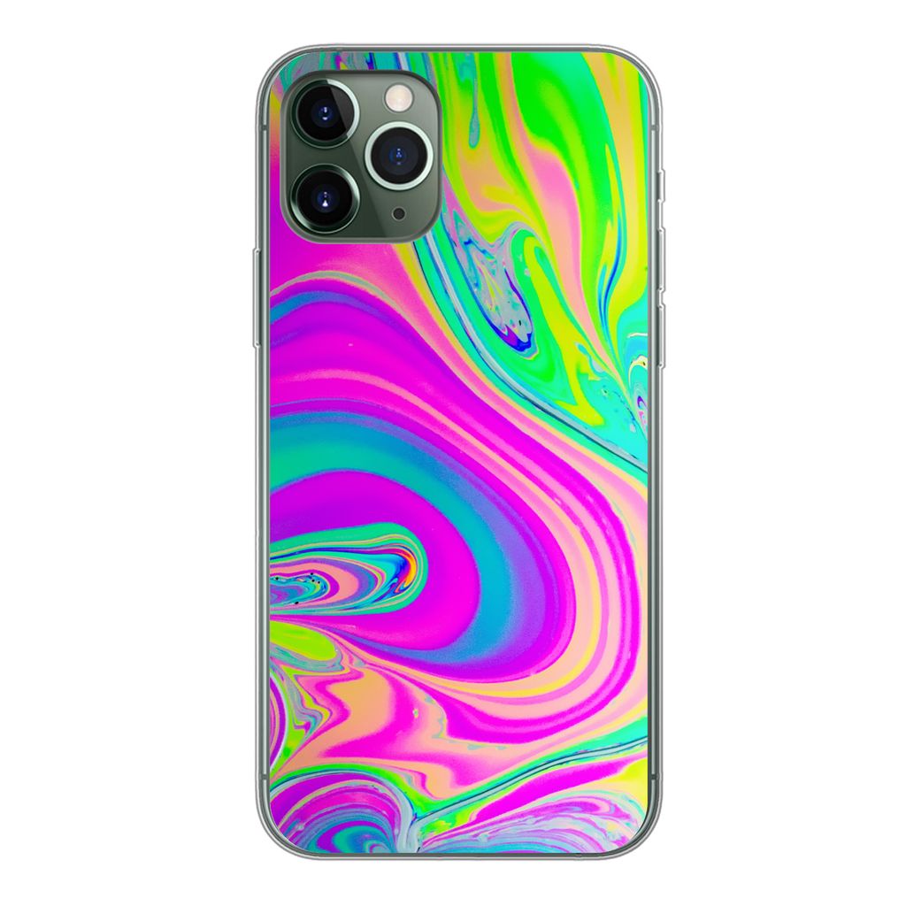 MuchoWow Handyhülle Schutzhülle Hülle für iPhone 11 Pro Formen - Farbe - Kunst - Psychedelisch Silikon Softcase Handy Hülle - Handy