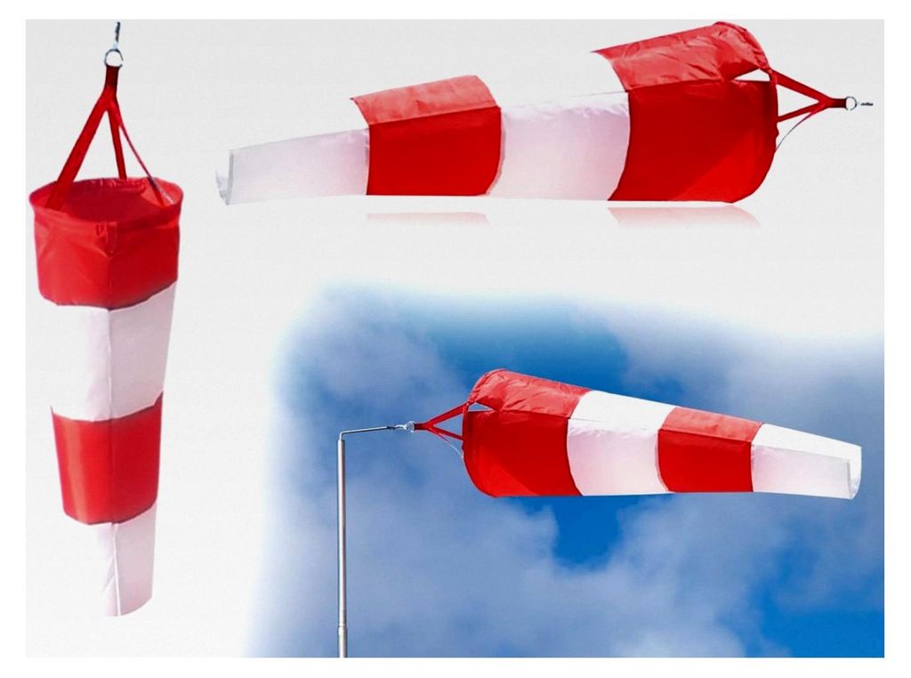 Windsack für den Außenbereich, Wetterfahne für den Garten, Windrichtungsanzeiger zur Windmessung, Windanzeiger mit Polyester-Gürtel, für Flugh...
