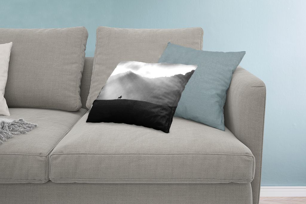 MuchoWow Zierkissen Sofakissen Wohnzimmer Dekokissen 60x40 cm Pferd - Licht - Berg - Kopfkissen - Polster mit Foto