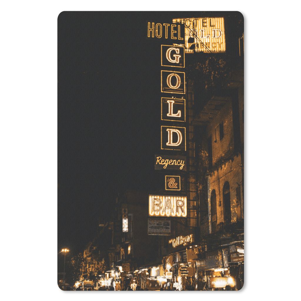 MuchoWow Mauspad Mousepad Gold - Straßen - Schilder 40x60 cm - Mousepads - Maus Mat - Pad - Mausunterlage - Schreibtisch Accesoire