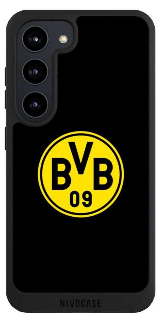 NIVOCASE Handyhülle für Samsung Galaxy S23 Hülle NIVOpure Case Schwarz BVB Borussia Dortmund Logo