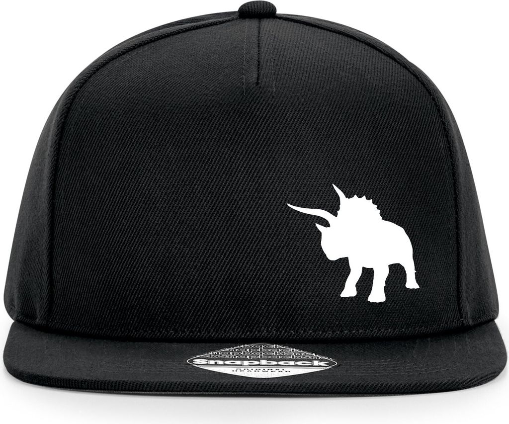 Huuraa Cappy Mütze Triceratops Dinosaurier Black Polyester Snapback Kappe Geschenkidee