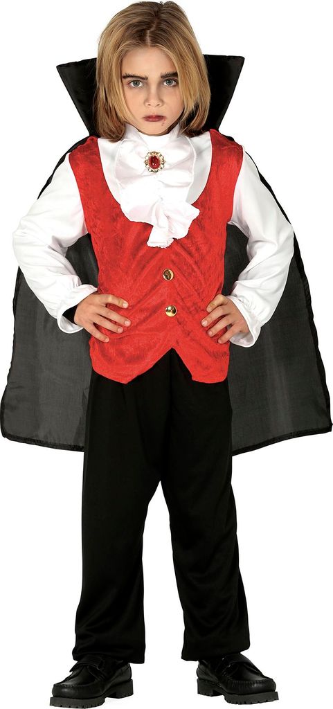 Vampir Umhang Weste Hemd Hose Halloween Klassiker Kinder Kostüm Mit Mantel Blutsauger Sanguis Abendrobe Dämmernd Geisternacht Dunkler Fürst, Gr...