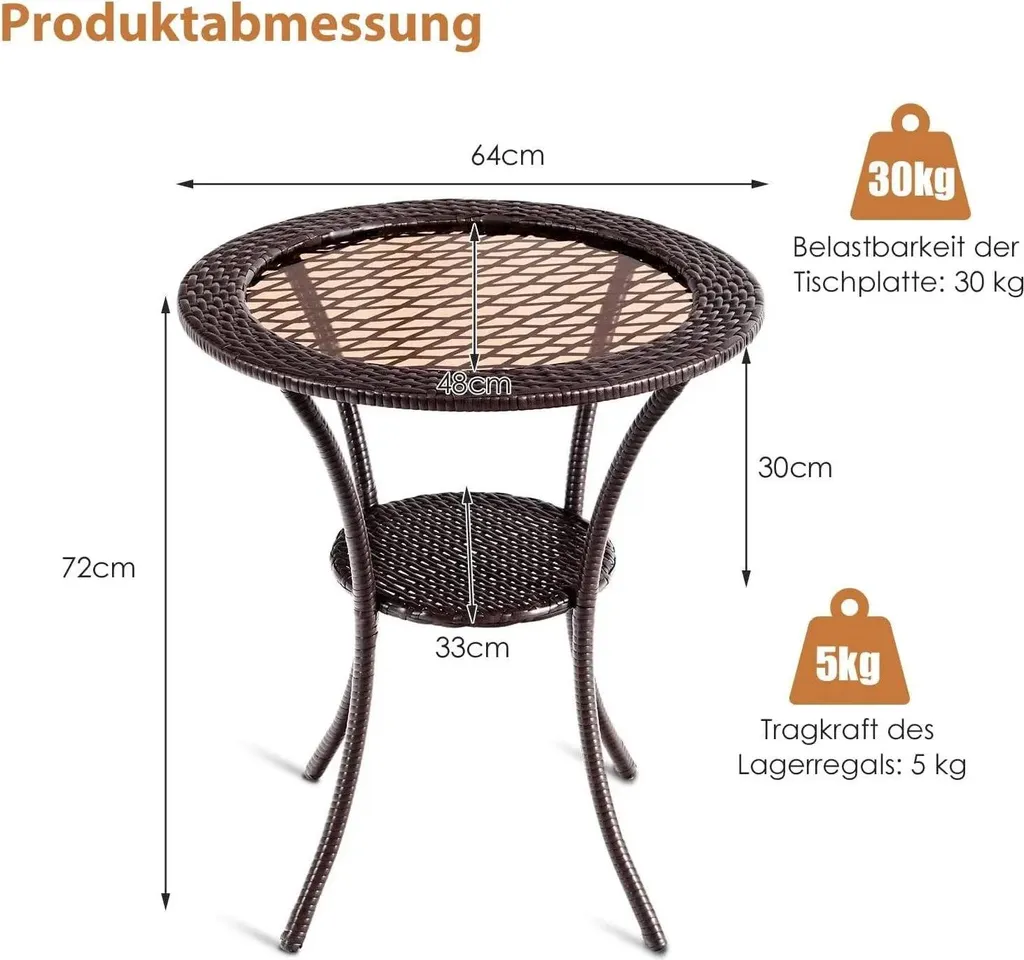 Table bistrot en rotin robuste : la solution durable pour votre jardin - 4