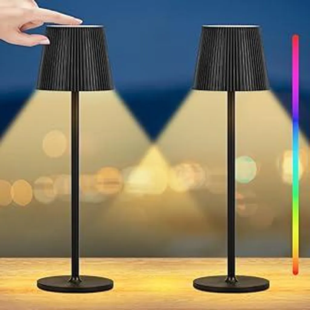 2 Lampade LED Comodino RGB Ricaricabili Senza Fili per Bambini e Casa