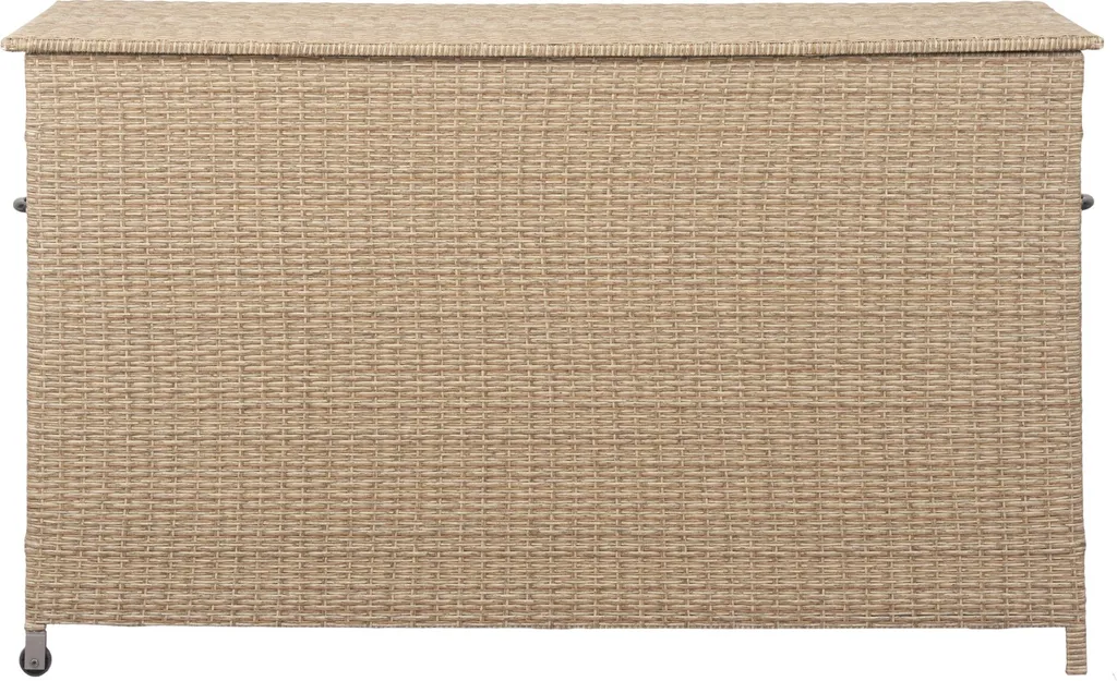 Rangement pour coussins de jardin Marius, coffre mobile bois naturel