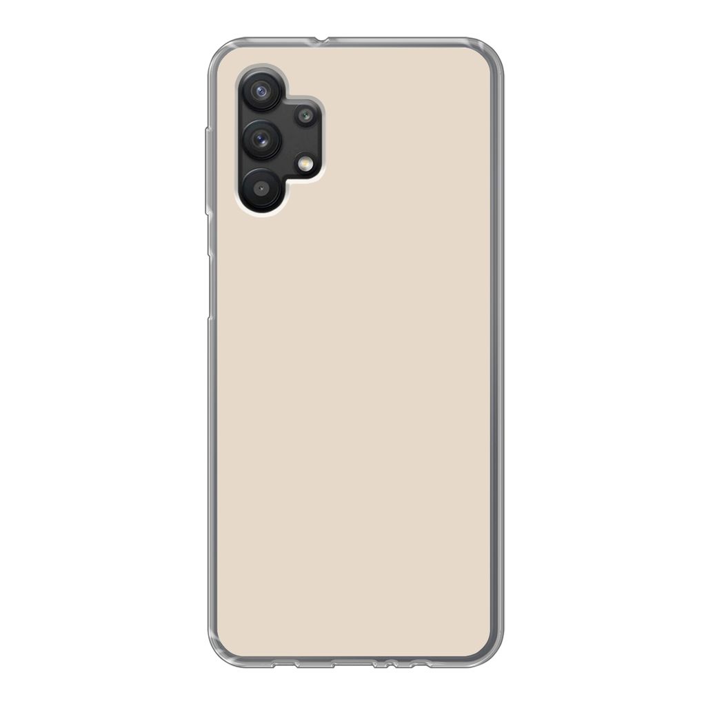 MuchoWow Handyhülle Schutzhülle Hülle für Samsung Galaxy A32 5G Hell - Beige - Farbe - Unifarben Silikon Softcase Handy Hülle - Softcase