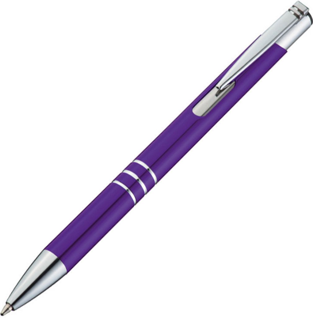 10 Kugelschreiber aus Metall / Farbe: lila