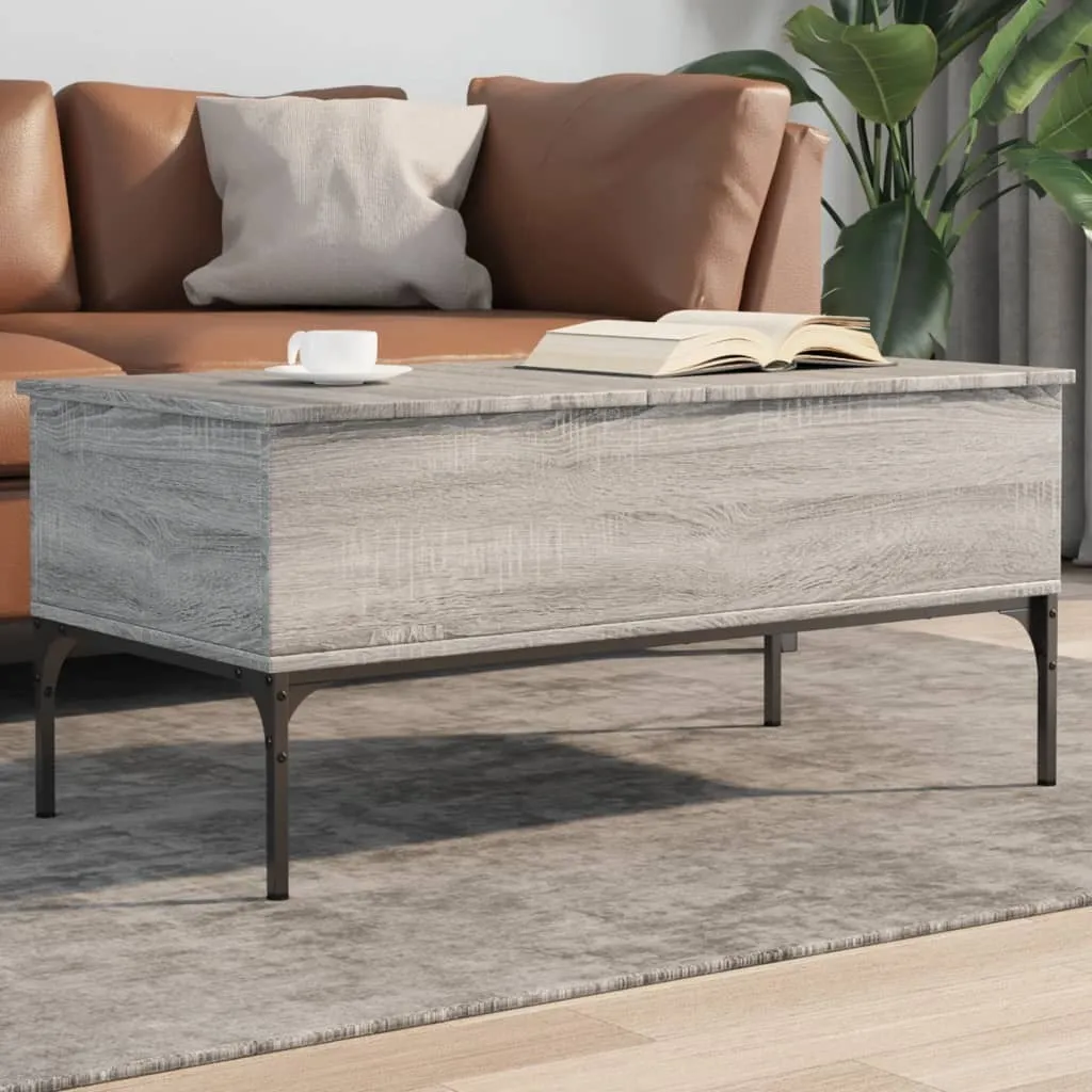 Maison Exclusive - Tavolino grigio Sonoma 100x50x45 cm Materiale ligneo e metallo