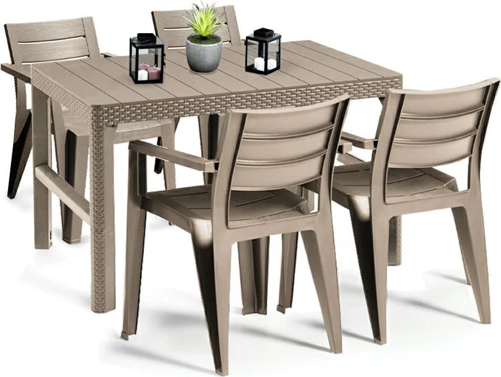 Curver Julyon 4+1 Gartenmöbel Set Cappuccino