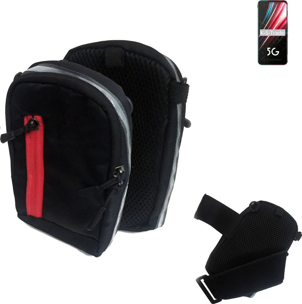 K-S-Trade Outdoor Gürteltasche Holster Umhängetasche kompatibel mit nubia Red Magic 5G schwarz Handy Tasche Case travelbag Schutz Hülle Handy