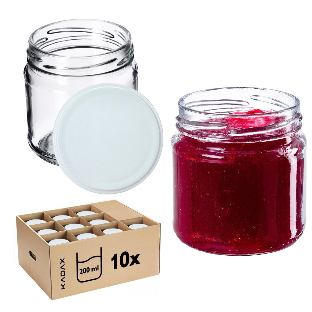 KADAX 10x Słoik Słoiki 200ml Szklany Przetwory Dżem miód + Zdjęcie produktu 