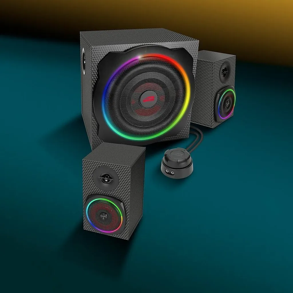 Enceintes PC 2.1 Speedlink GRAVITY CARBON avec Caisson de Basses RGB - 5