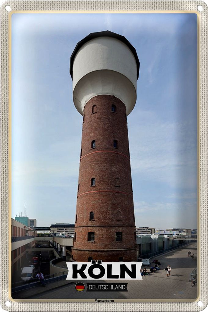 Blechschild Städte Köln Wasserturm Bauwerk 40x30cm