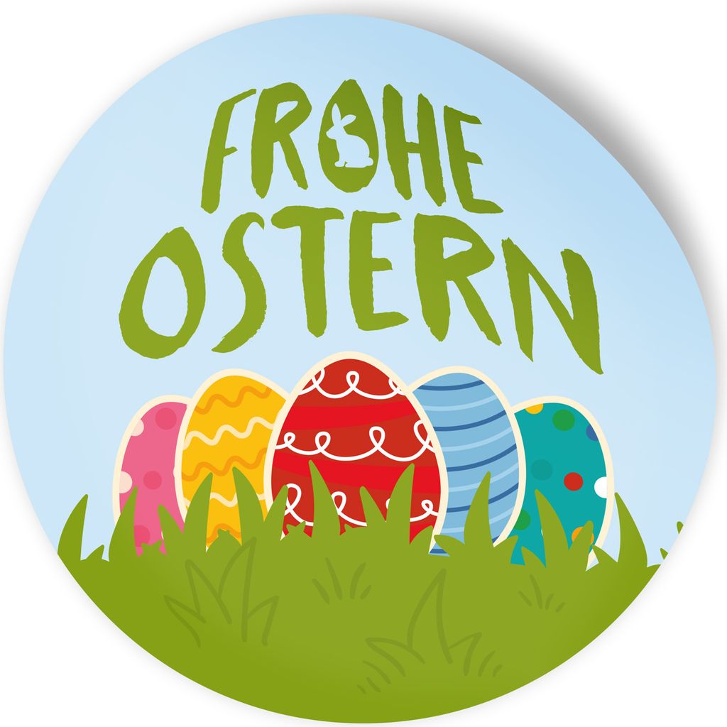 itenga Aufkleber Frohe Ostern bunt 4cm (Motiv 212) 24 Stück