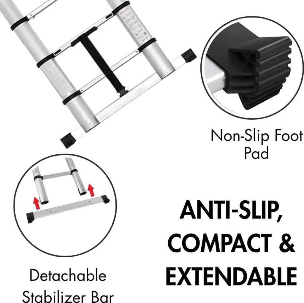 Échelle de Toit 4,4m Aluminium - Télescopique et Pliante - 4