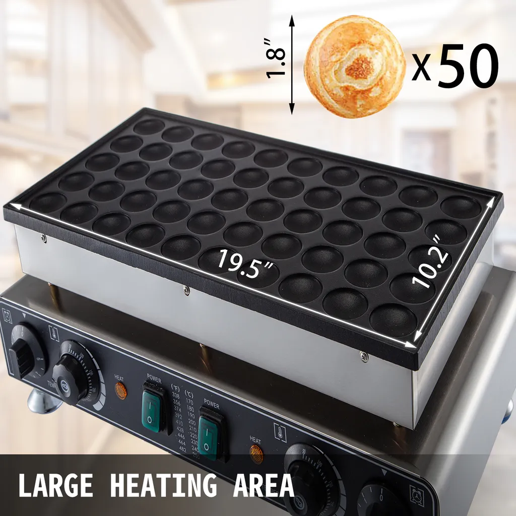 Machine à Gaufres VBENLEM NP-543 50 Mini Crêpes 1.7kW Acier Inox