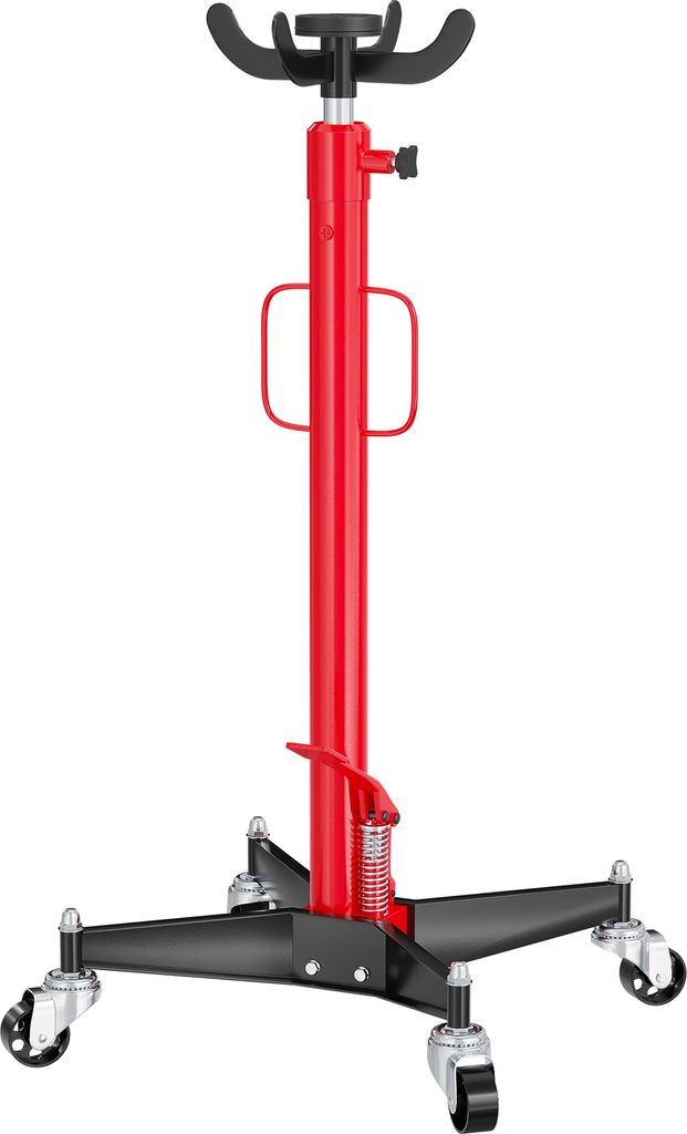 Wiltec Mobiler Getriebeheber hydraulisch 500 kg 110-190 cm Hubhöhe, mit 4 Laufrollen, Aufnahmekralle, Pedal, hydraulischer Motorheber für Kfz und...