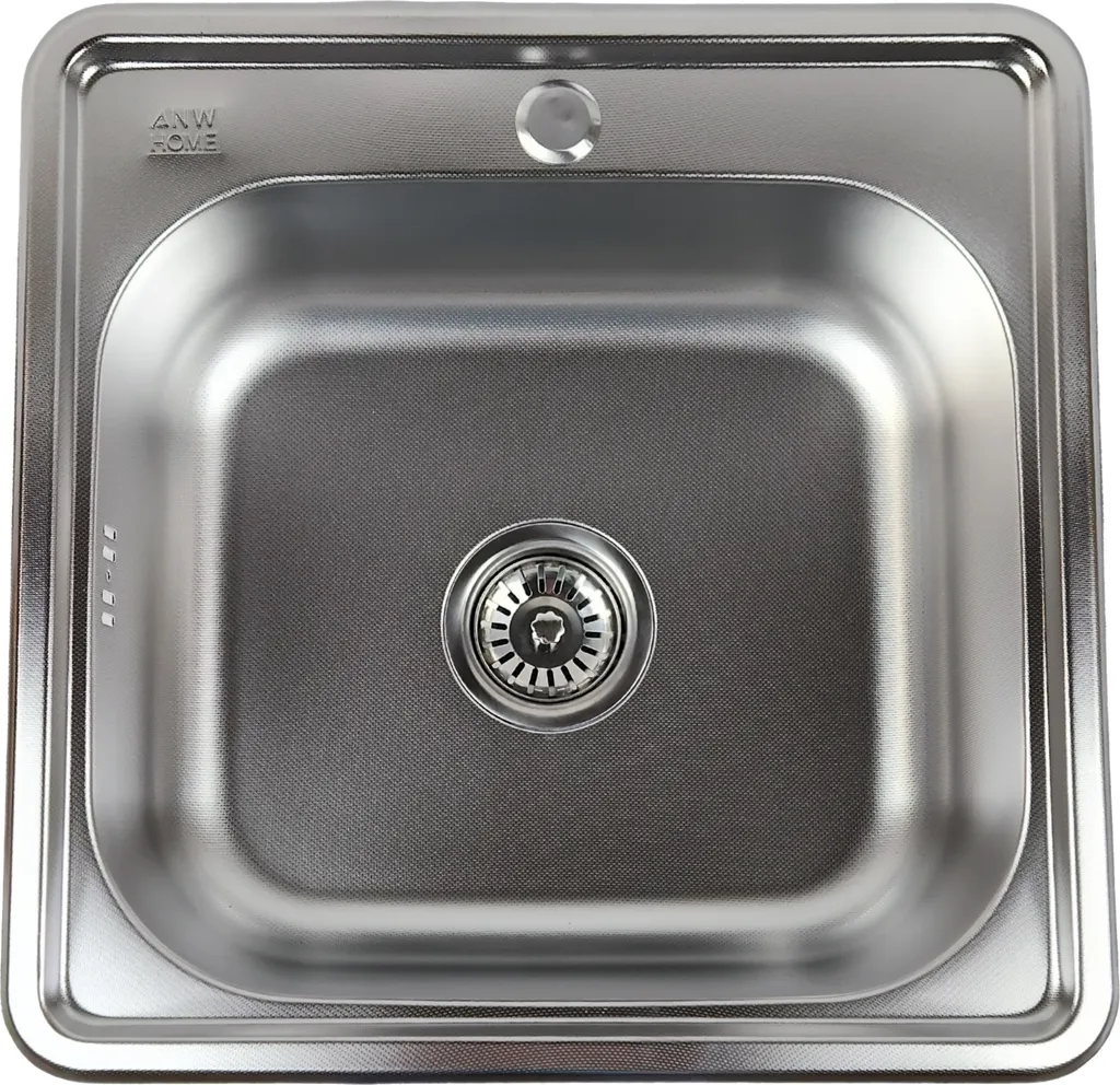 ANW HOME Lavello Cucina 48x48 cm Micro Decor Inox con Sifone