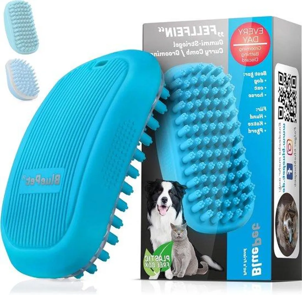 Brosse de massage pour chien et chat à poils courts - Spéciale Bain
