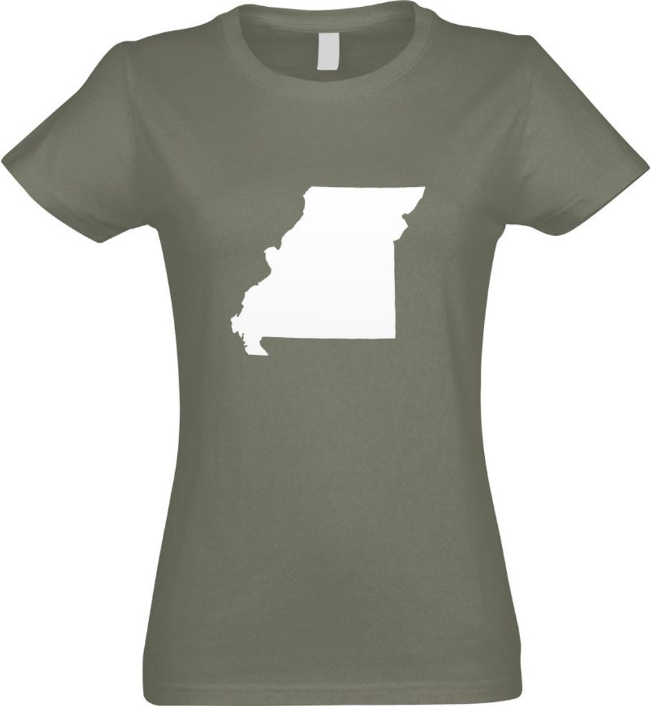 Kiwistar - T-Shirt tailliert - Damen - Olive - USA - Bundesstaat - Missouri - mit Motiv Bedruckt - Funshirt Design - Sport - Freizeit - Damen - M