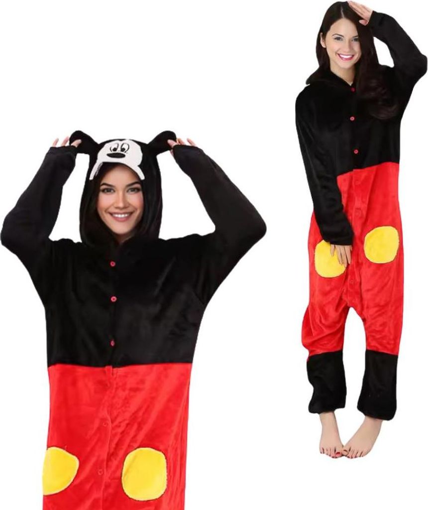 Onesie Kigurumi Pyjamas Mickey Mouse Verkleidung Kostüm L: Produktbild 