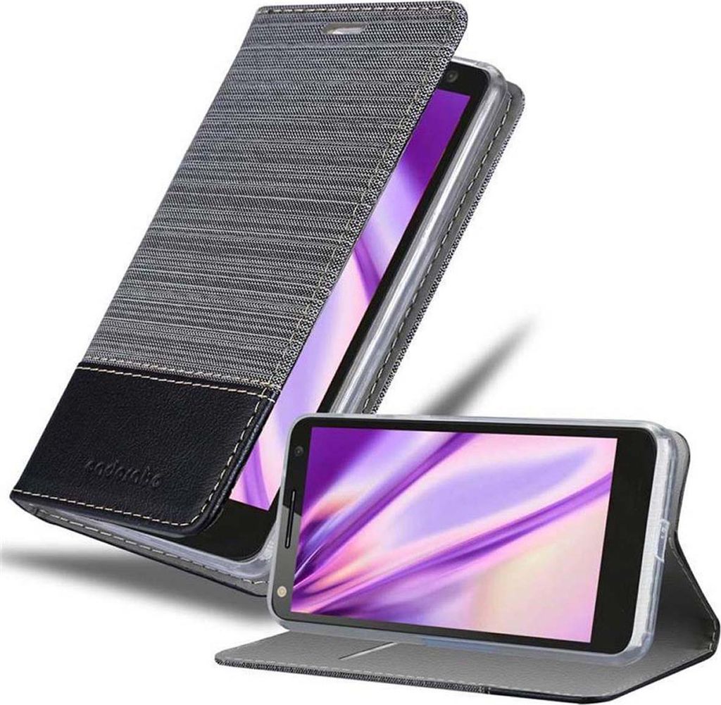 Cadorabo Hülle für Motorola MOTO X3 Schutzhülle in Grau Handy Hülle Etui Book Case Cover