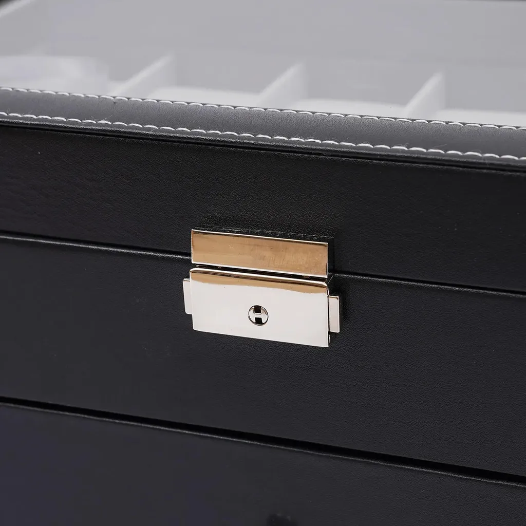 Portagioie In Vetro Nero Vintage SUMTree – Rettangolare 27,5x18x10,2 Cm – Metallo E Vetro Temperato - 3