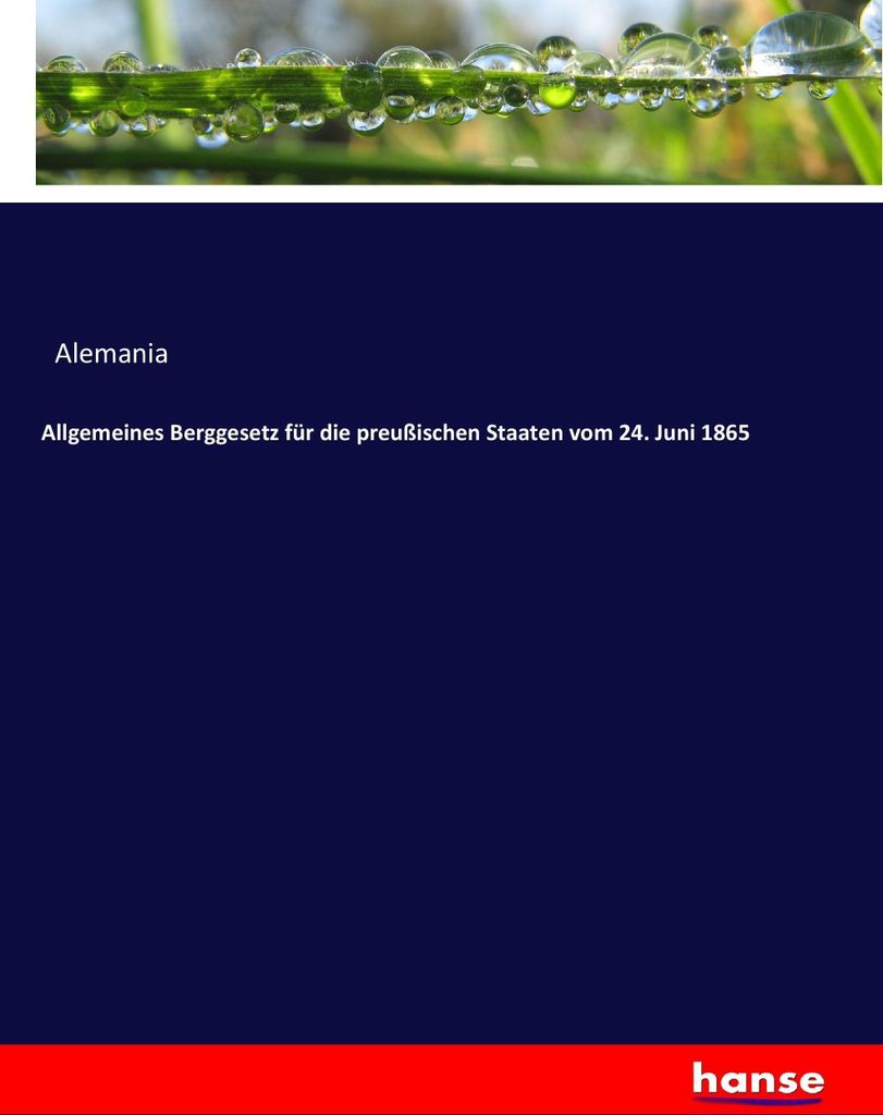 Allgemeines Berggesetz für die preußischen Staaten vom 24. Juni 1865