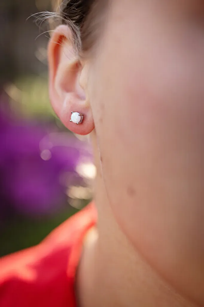 Boucles d'oreilles argentées opale AGUP3489 pour femme élégante