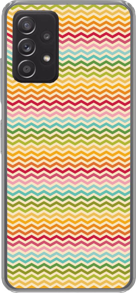 MuchoWow Handyhülle Schutzhülle Hülle für Telefoonhoesje Samsung Galaxy A33 5G Muster - Regenbogen - Retro Silikon Softcase Handy Hülle - Ka...