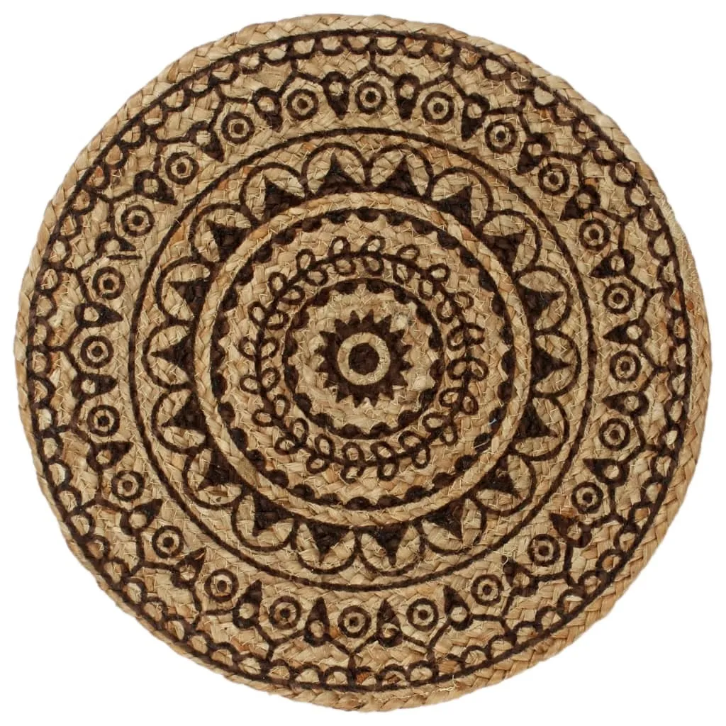 Sets de table vidaXL 6 pcs Marron foncé 38 cm Rond en Jute tressée