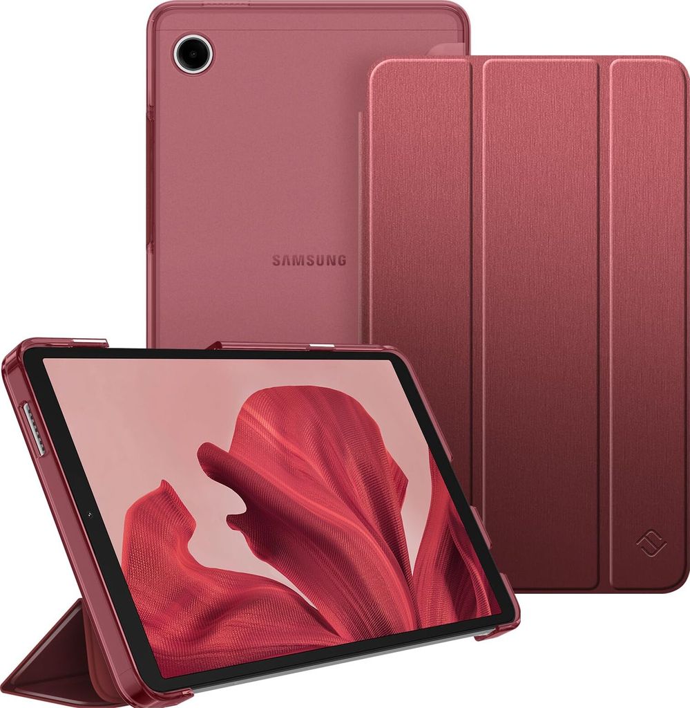 Fintie Hülle für Samsung Galaxy Tab A11 8,7" 2025/ Tab A9 8.7 Zoll Tablet, Ultra Dünn Schutzhülle mit Transparenter Rückseite, Weinrot