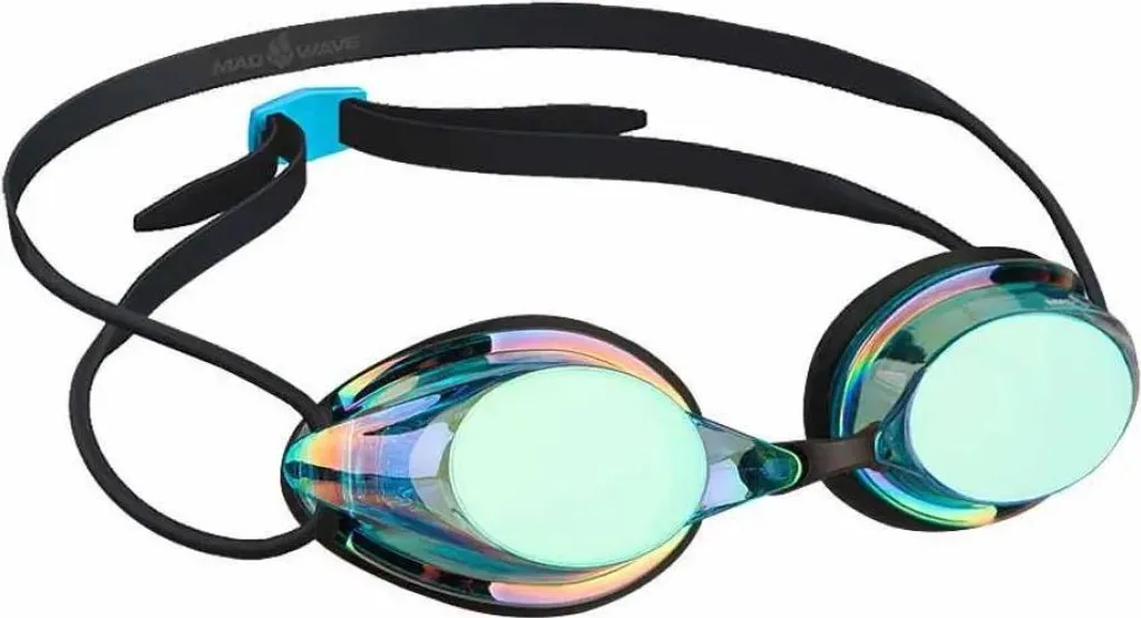 Lunettes de natation de course Madwave Streamline avec verres miroirs bleus