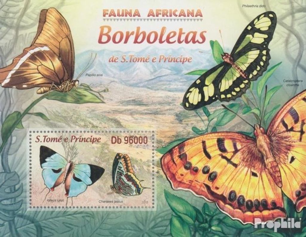 Briefmarken Sao Tome e Principe 2013 Mi Block 874 (kompl. Ausgabe) postfrisch Schmetterlinge
