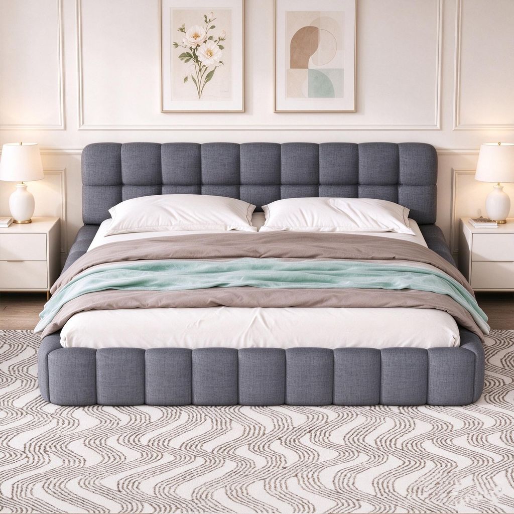 INONEFT, Cama con estructura de burbujas, 160x200 cm, cama Imagen del producto 