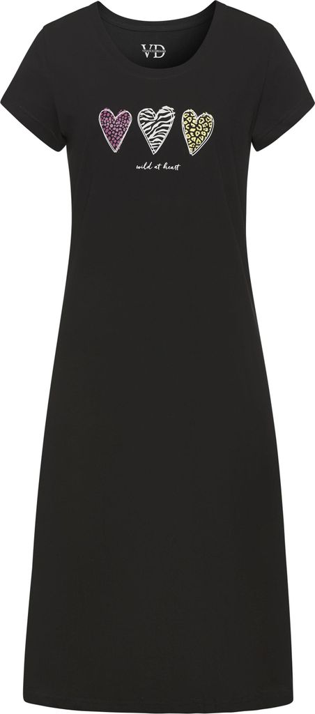 Vivance Dreams Nachthemd 2 -teilig grau/schwarz Größe 40/42