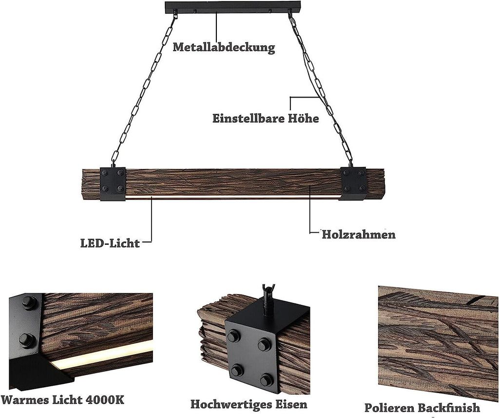 Závěsné svítidlo Závěsné svítidlo Farmhouse Rustikální bar Obrázek produktu 6
