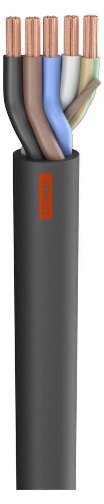 Gummischlauchleitung Titanex ; 5 x 16,00 mm²; Gummi, Ø 30,00 mm; schwarz