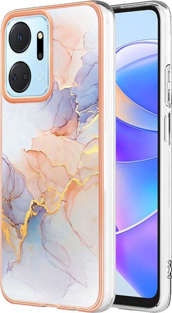 Hülle für Honor X7a Muster TPU Silikon Stoßdämpfer Bumper Schutzhülle Grau