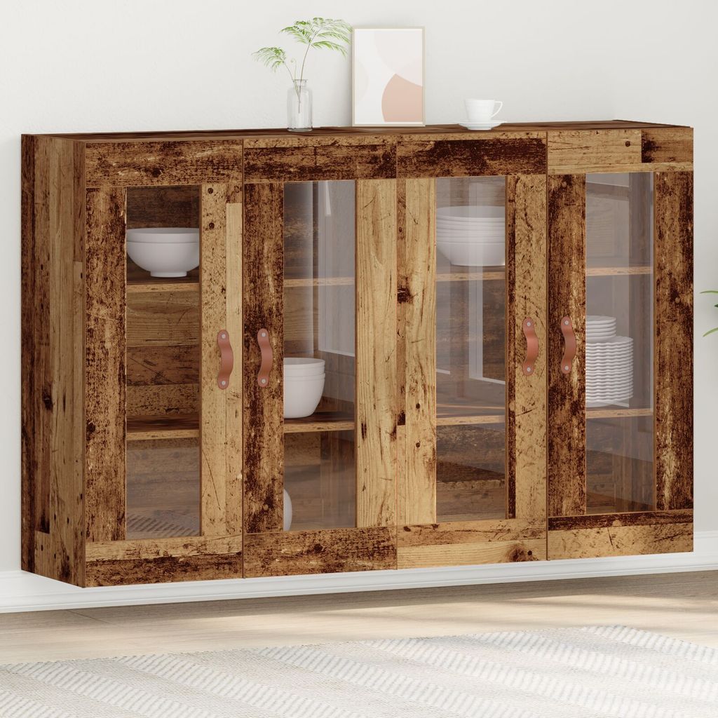 Möbel Wandschränke 2 Stk. Altholz 69,5x34x90 cm Holzwerkstoff - Kommoden 3334299