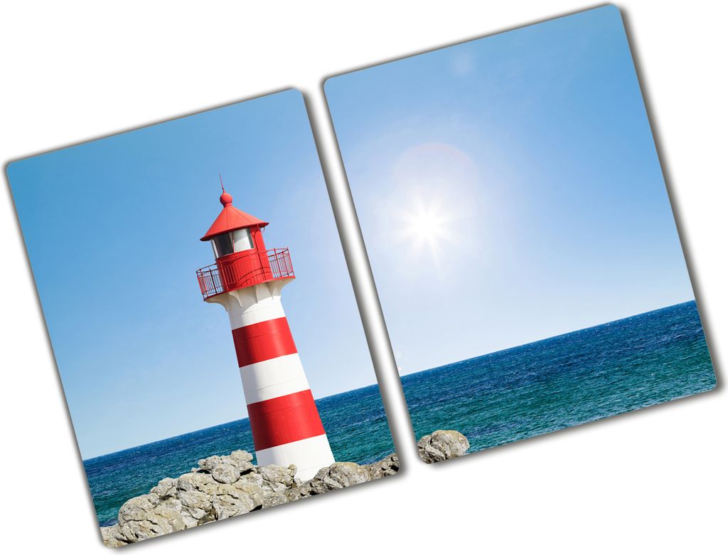 Tulup Glas Herdabdeckplatte - 2x40x52 cm - Glaskeramikkochfeld-Abdeckung Spritzschutz Glasabdeckplatte Kochplattenabdeckung und Schneidebrett - Zwe...