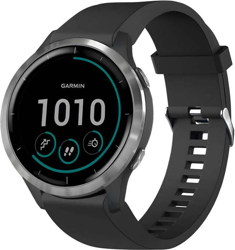 Cinturino 20mm FIXED per Garmin Fenix 7S/6S/5S - Silicone Nero QuickFit