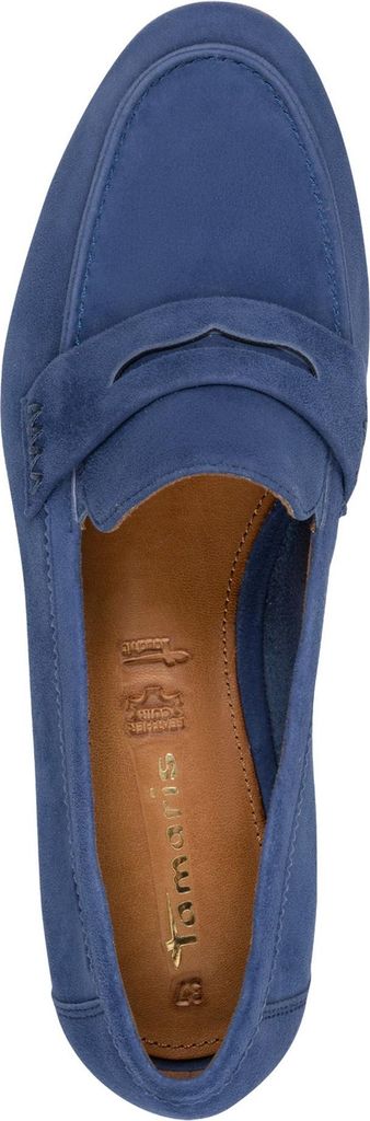 Tamaris Damen Slipper Leder mit Ristspange 1-24233-46, Größe:40 EU, Farbe:Blau