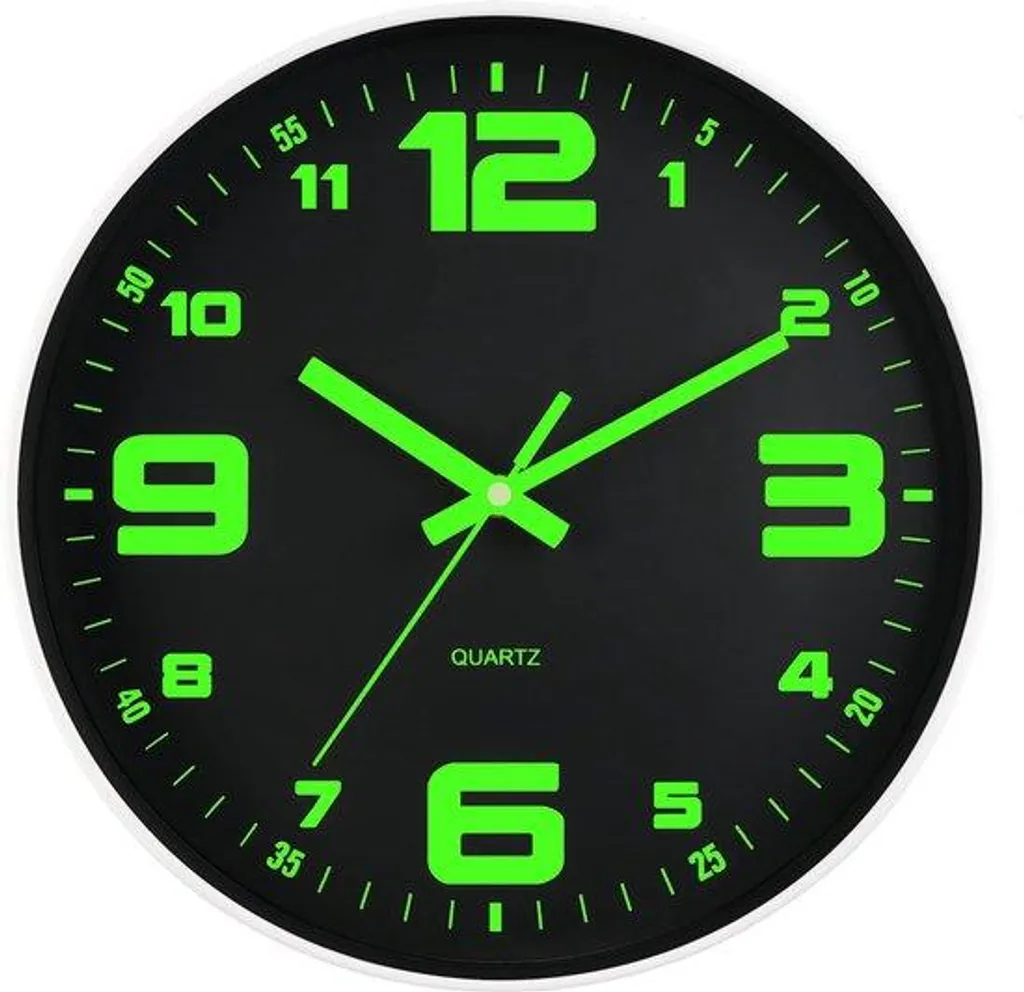 Horloge murale moderne en verre 25 cm, design sans tic-tac silencieuse