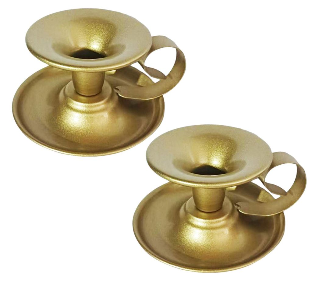 1/2 Stück Vintage-Kerzenhalter aus Eisen, Metallkerzenständer mit Griff, für Wohnzimmer, Weihnachten, Hochzeit, Party, Tischdekoration