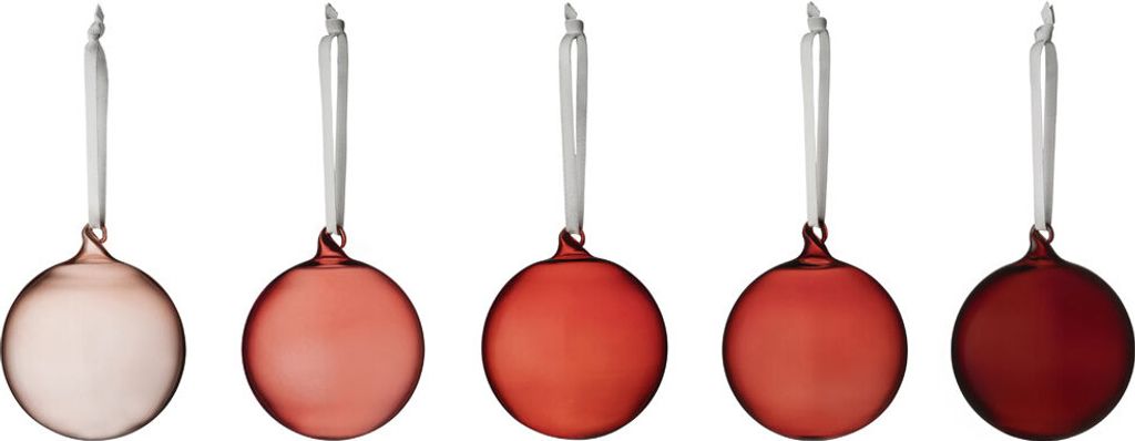 iittala - Palla di vetro Ø 8 cm rosso, set di 5 pezzi Immagine del prodotto 