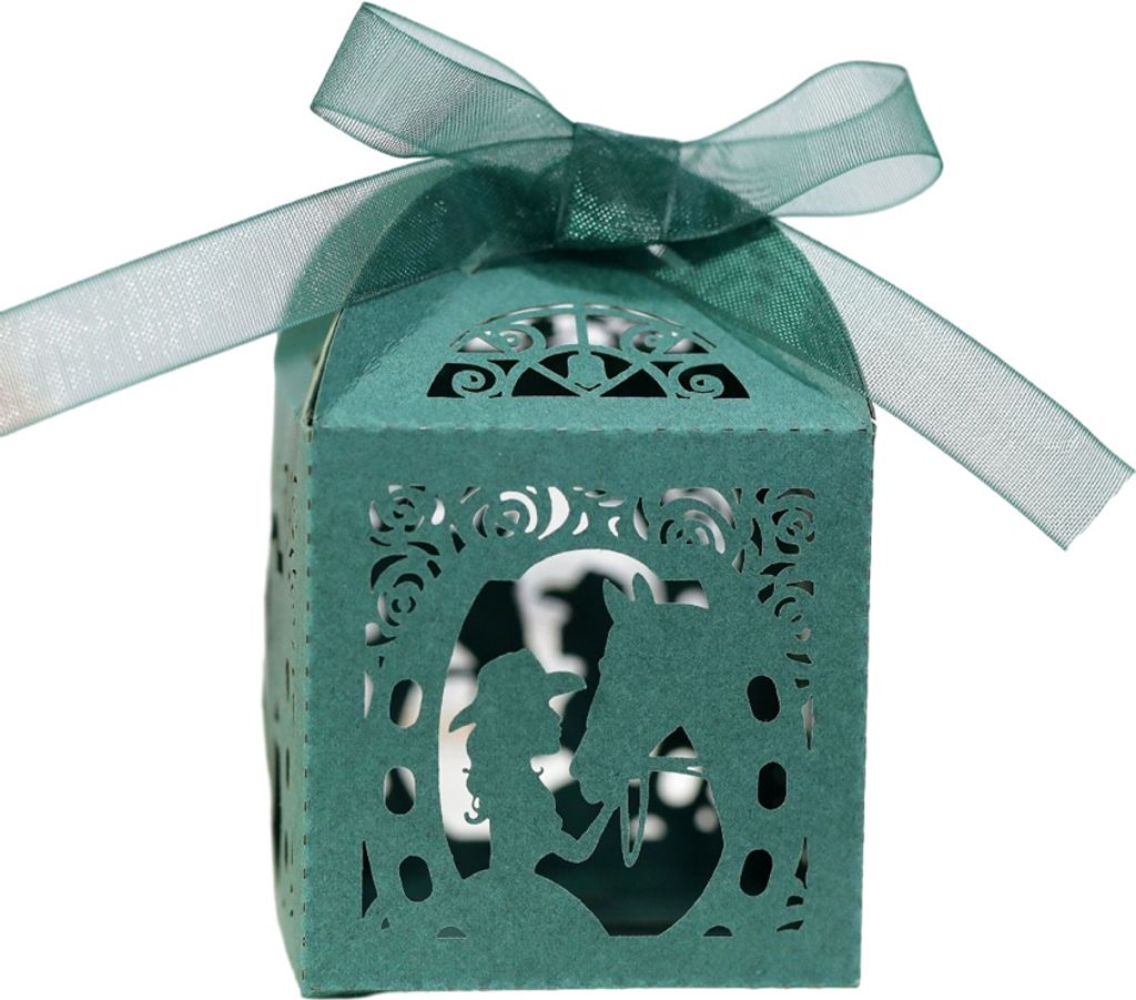 50pcs Laser Cut Favor Boxen, Party Hochzeit Favors Boxen Mit Band, 5cm Kleine Geschenk-Boxen Für Geschenke, Mini Süßigkeiten-Boxen